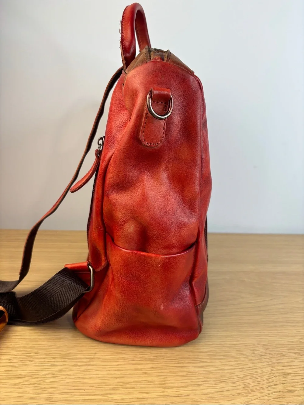 Yukon Full Grain Rich Red Rustic Brown Backpack LIKE NEW!!‎